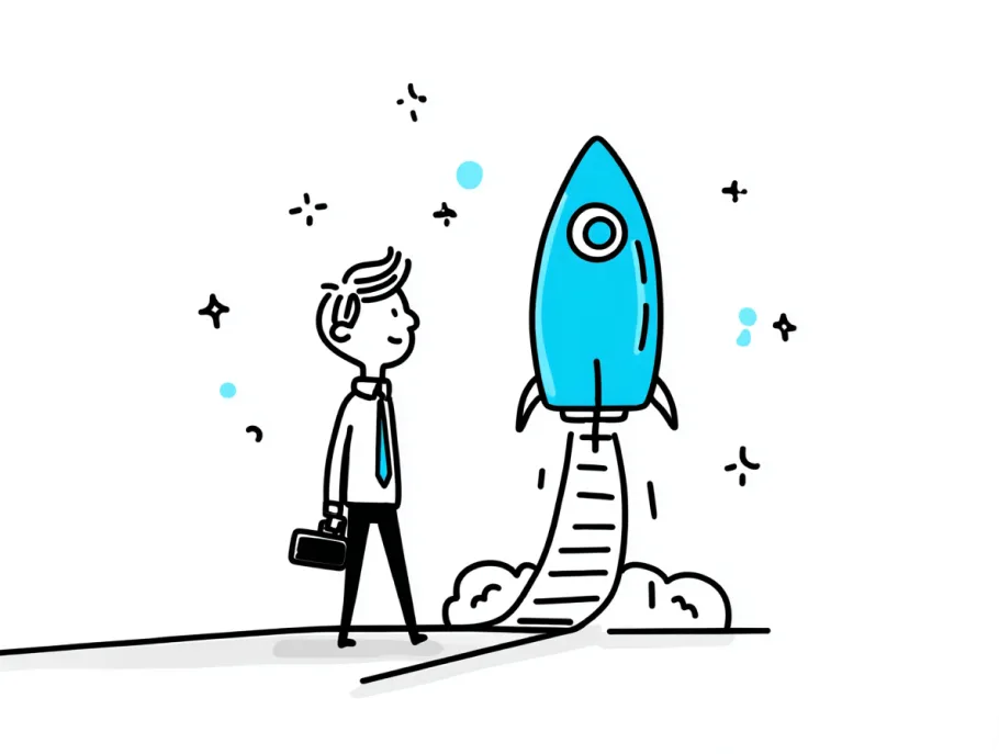 An illustration of a team launching a growth plan together